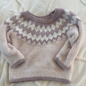 Barefoot dreams Cozy Patterned Sweater - Cream and Brown